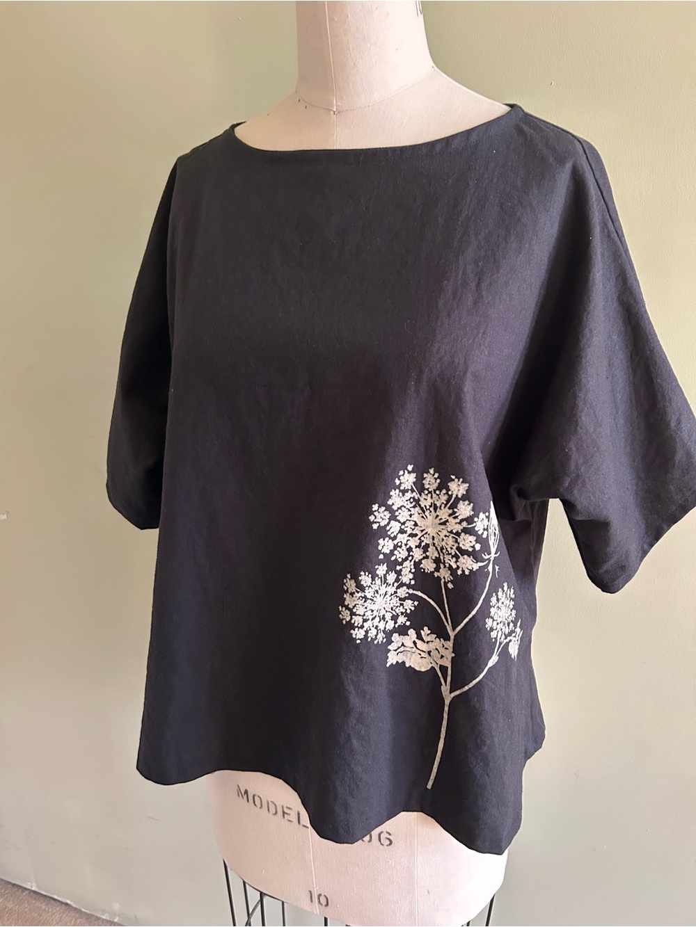 Queen Anne’s Lace Handprinted Tunic Top